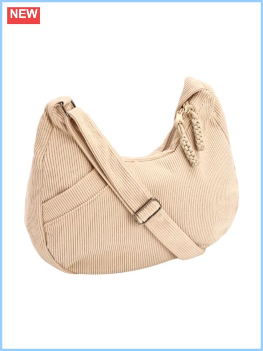 Corduroy Tote Bag Women Crossbody Adjustable Strap